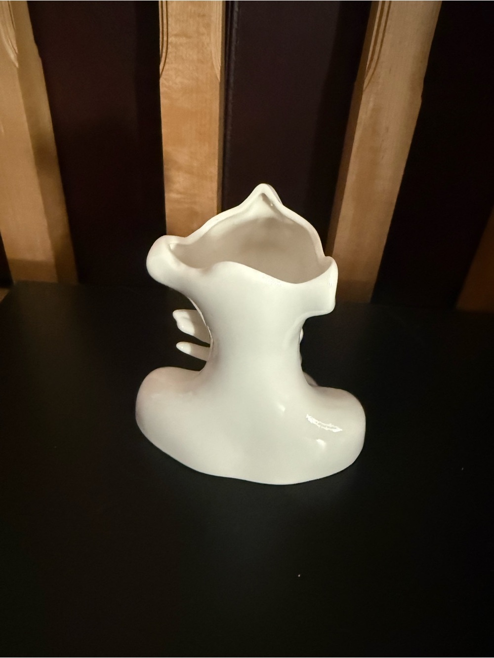 Contemporary White Ceramic Female Face Sculpture Vase - Picture 5 of 6